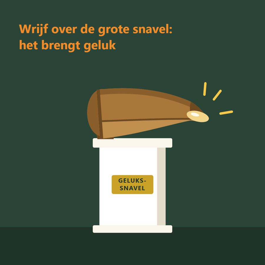 Een bronzen snavel op een sokkel; de punt glimt van het wrijven